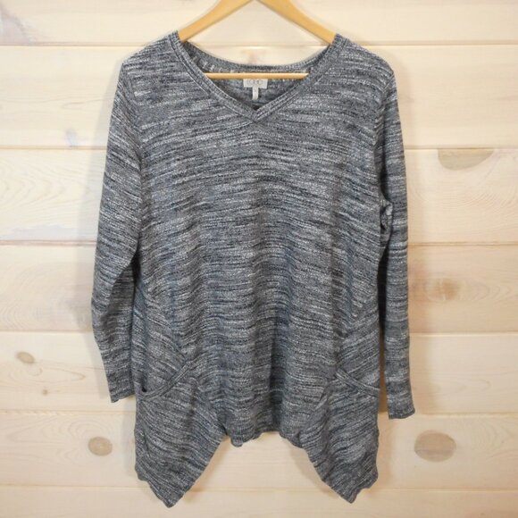 LOGO Lori Goldstein Women's Plus size 1X Tunic Sweater Cashmere Blend Pockets - Picture 1 of 6